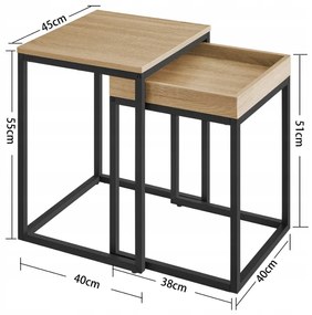 Stoliki boczne TAYLOR SONOMA zestaw 2 szt., 40x45cm