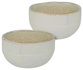 Biało-beżowe kamienne miski zestaw 2 szt. Sand Grain – Mette Ditmer Denmark