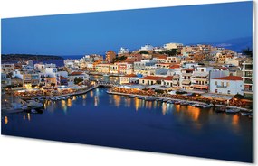 Panel szklany do Kuchni Nocne Wybrzeże w Grecji