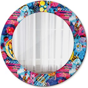 Lustro dekoracyjne okrągłe Kolorowe bazgroły