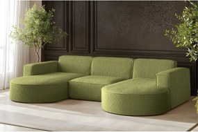 Narożnik Parma Studio U, do salonu, tkanina Quelle, zielony (38)