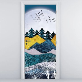 Fototapeta na drzwi - Polarny krajobraz (95x205cm)