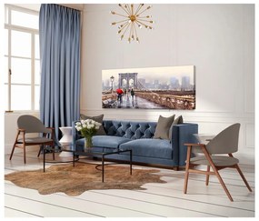 Obraz Styler Canvas Watercolor New York Bridge, 45x140 cm