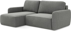 Narożnik lewostronny z funkcją spania - z tkaniny strukturalnej - szary - LILO