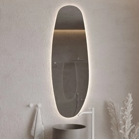 Lustro owalne z podświetleniem bezramowe 55 x 150 cm DELIS LED | Różne kolory szkła : Kolor - Grafit