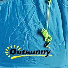 Outsunny Namiot kempingowy Namiot trekkingowy Zelt, odporny na warunki atmosferyczne, 2 pokoje, 475 x 264 cm Szerokość x 172, Niebieski