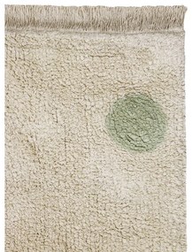 Zielono-kremowy bawełniany dywan dziecięcy tkany ręcznie odpowiedni do prania 120x160 cm Hippy Dots Olive – Lorena Canals