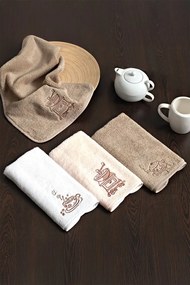 Ręczniki kuchenne COFFEE, 3 szt Śmietankowy