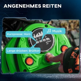 HOMCOM Motor elektryczny dla dzieci 24V z regulowaną prędkością światłami i muzyką czerwony | Aosom PL