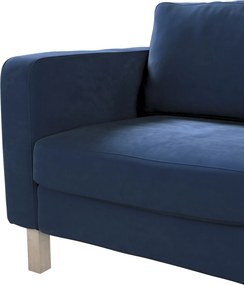 Pokrowiec na fotel Karlstad kolor granatowy tkanina połyskliwa, welwetowa