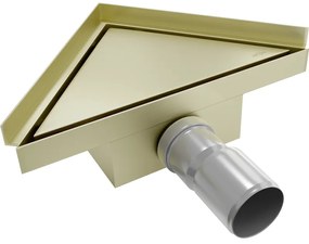 Mexen Flat-T M13 wpust podłogowy trójkątny 20 x 20 cm, złoty szczotkowany - 1A10320