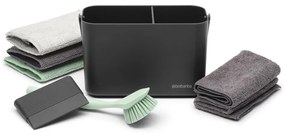 Ciemnoszary zestaw do mycia naczyń z plastiku z recyklingu SinkSide – Brabantia