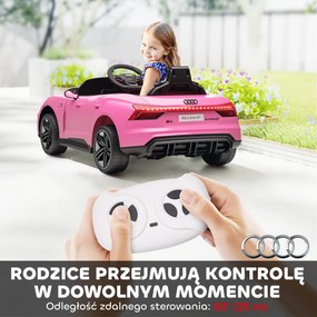 HOMCOM Elektryczny samochód dla dzieci z zdalnym sterowaniem, pasem bezpieczeństwa, trąbką, muzyką, reflektorami, do 5 km/h, 3-5 lat, Różowy