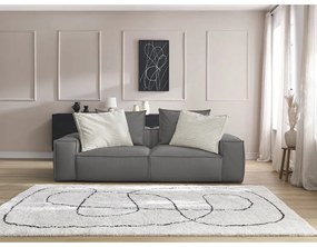 Szara sofa z imitacji skóry 260 cm Boheme – Bobochic Paris