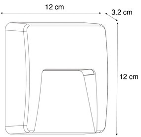 Zewnetrzna Zestaw 2 czarnych kwadratowych lamp zewnętrznych LED IP65 - Gem Nowoczesny Oswietlenie zewnetrzne