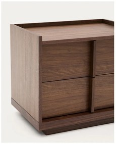 Ciemnobrązowa szafka nocna w dekorze orzecha Onix – Kave Home