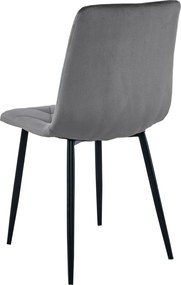 PROMOCJA Ciemnoszare aksamitne krzesło jadalniane LIBRA z czarnymi nogami II jakość