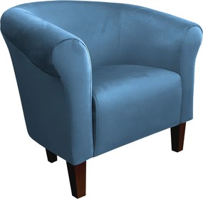 Fotel Milo tkanina Welur wygodny fotel tapicerowany do salonu i sypialni : Kolor nogi - Venge, Kolor tkaniny - VELVET - MG33, Wysokość nogi - 15 cm
