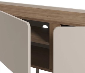 Kremowo-naturalna szafka pod TV w dekorze dębu 140x53x35 cm Lucile – Marckeric