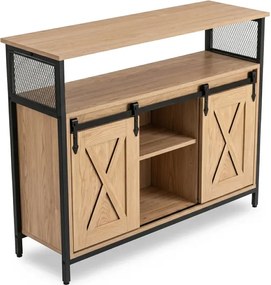 Komoda ARLO 100 cm z Półkami Dąb/Czarny Loftowa