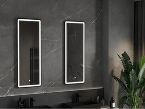 Mexen Coro lustro łazienkowe podświetlane 45 x 120 cm, LED 6000K, antypara, rama czarna - 9817-045-120-611-70