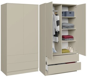 Szafa garderoba CLASSIC 2 szuflady - Kaszmir | 180x90x50 cm