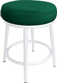 Taboret Ben tkanina Welur stelaż metalowy STOŁEK LOFT : Kolor Stelaża - Biały, Kolor tkaniny - VELVET - MG25, Typ tkaniny - Velvet