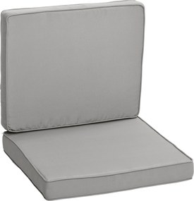 Outsunny Zestaw 2 Poduszek, 56 x 52 cm, Poduszki na Krzesła z Zamkiem, Pokrowiec z Tkaniny, 7 cm Wypełnienie, Pralne, Jasnoszary
