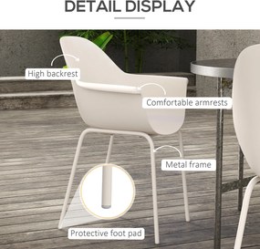 Outsunny Zestaw 4 krzeseł ogrodowych Składane Szare z oparciem Podłokietniki do 120 kg | Aosom PL