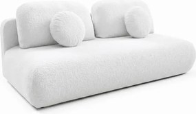 Sofa BASE Rozkładana Dwuosobowa Kremowa Boucle Japandi