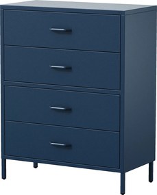 Komoda metalowa 4 szuflady Modern Carla granatowa