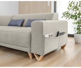Beżowy rozkładany/ze schowkiem narożnik (lewostronny/w kształcie litery L) Classy Sophie – Miuform