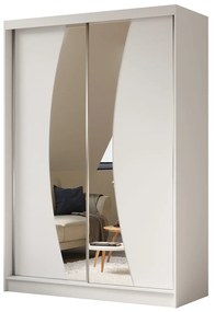 Szafa przesuwna - Foks 150 cm, biały mat
