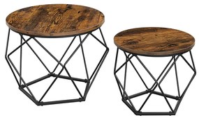 Zestaw stolików kawowych VERA 50x40cm/40x36cm, brązowa/czarna Vasagle