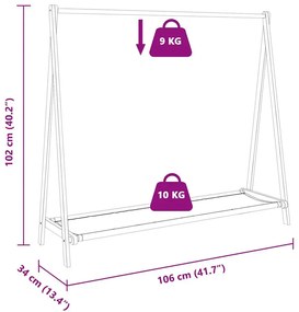 Minimalistyczny na ubrania wieszak z półką H5-F29