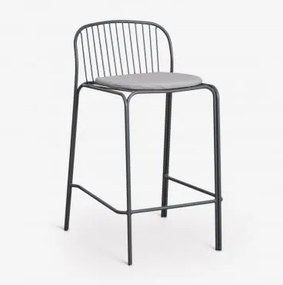 Pack 4 Wysokich Stołków Ze Stali Anerina Grafitowa Szarość & ↑65 Cm - Sklum