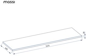 Uniwersalny blat do szafki łazienkowej lub konsoli naturalny dębowy drewno 46 x 160 cm