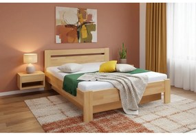 Podwójne łóżko z stelażem i przestrzenią do przechowywania z litego drewna AMARA 180x200 cm buk