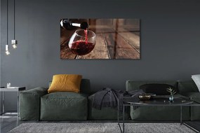Obraz na szkle Deski wino kieliszek