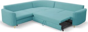 Narożnik LAREN nowoczesna sofa z funkcją spania pojemnik na pościel lewa strona CASTEL 70 251x251x85 cm
