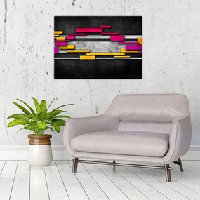 Obraz kolorowej abstrakcji na czarnym tle (70x50 cm)