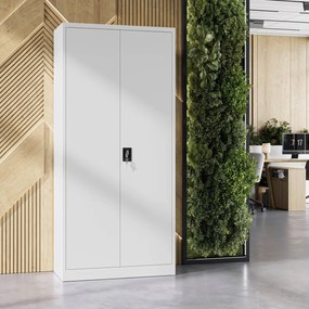 Szafa na dokumenty biurowa metalowa szara: JAN H, 900 x 1950 x 400 mm