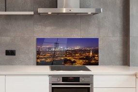 Panel szklany do Kuchni Nocna Panorama Gdańska