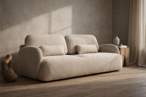 Kanapa z funkcją spania Dinel - jasny beżowy szenil Vibe 06