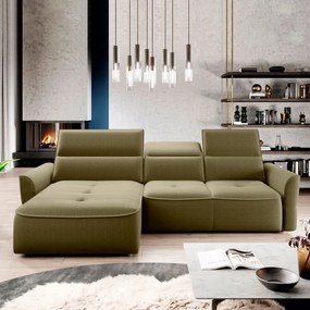 Narożnik MURILLO S Mini z elektryczną regulacją siedziska Lewostronny w tkaninie VOGUE 10 WERSAL