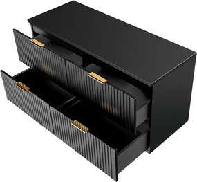 Szafka podwójna podumywalkowa czarna mat 120 x 46 cm ASTROS Black z blatem