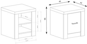 Szafka nocna jesion jasny Muso