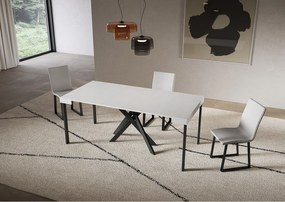 Rozkładany stół konsolowy 90x40/196 cm Saki Small biały jesion nogi antracyt