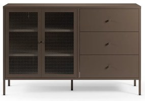 Szara metalowa witryna 140x90x40 cm Layna – Marckeric