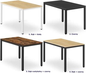 Czarny stół na metalowych nogach 120x60 Ronoti 4X